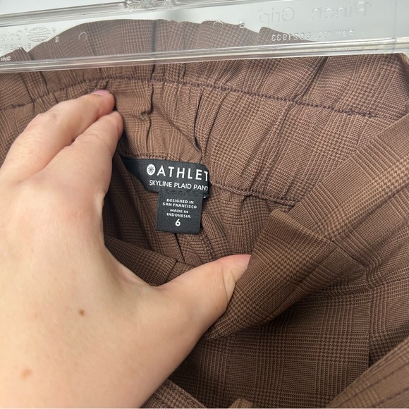 Athleta Skyline Plaid Brown High Waisted Pants - Picture 2 of 7
